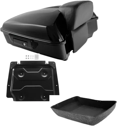 Vista 20 de TCMT Pestillos Negros de 10.7" para Maletero Cortado, Almohadilla de Respaldo, Luz Trasera LED con Señal de Giro Compatible con Harley Touring