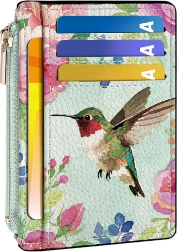 Vista 30 de Tipmile Tarjetero compacto para tarjetas de crédito con ventana de identificación para mujer, delgada y minimalista, bolsillo frontal, cartera