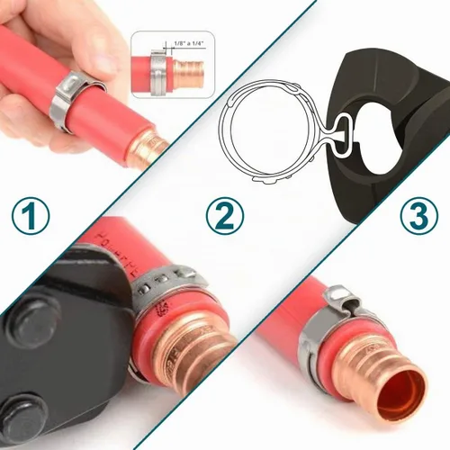 Vista 6 de LOKMAN Paquete de 50 Abrazaderas de Sujeción PEX de 1 Pulgada, Anillos de Sujeción y Prensado de Acero Inoxidable Abrazaderas de Pellizco
