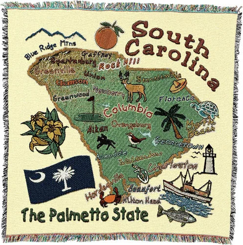Vista 19 de Pure Country Weavers State of Alabama - Manta cuadrada para regalo, manta de tapiz tejida de algodón, fabricada en los Estados Unidos