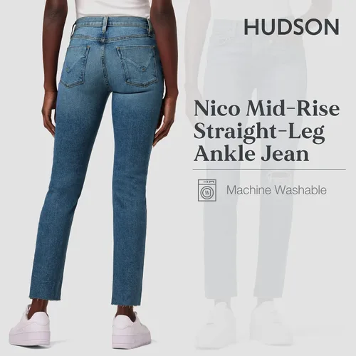 Vista 3 de HUDSON Jeans Nico Mid Rise para mujer, rectos, tobilleros