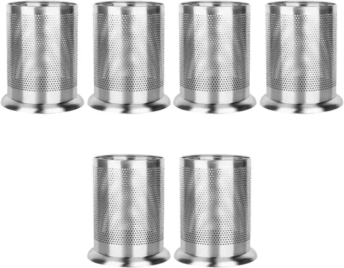 Vista 10 de Cabilock Cilindro de acero inoxidable, tubos de malla multifuncionales, paja, bolígrafo, taza, organizador de cucharas, soporte de vajilla de metal
