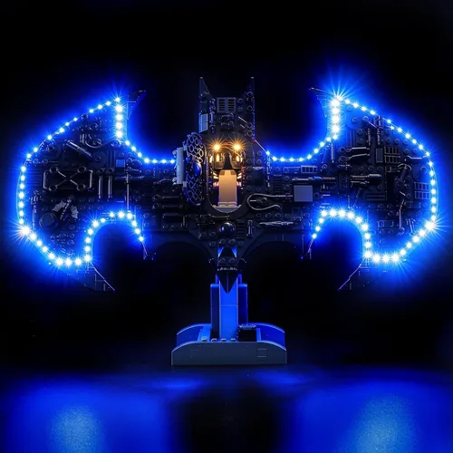 Vista 2 de Iluminación LED compatible con el logotipo de Batman LEGO 76330, solo luces, kit de luz compatible con LEGO 76330, no incluye