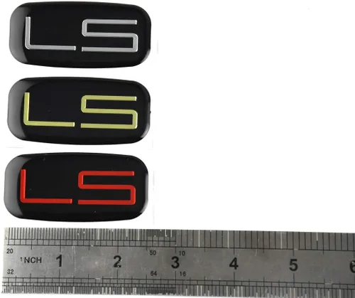 Vista 7 de 2 piezas LS Emblems 3D - Adhesivo de coche a cuadros para Chevrolet Silverado Tahoe Suburban 15036135 (rojo/negro)