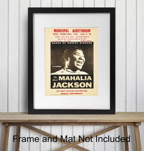 Vista 2 de Póster de Mahalia Jackson – Música Gospel – Arte de pared afroamericano – Historia negra – Cultura negra – Decoración de pared de mujeres