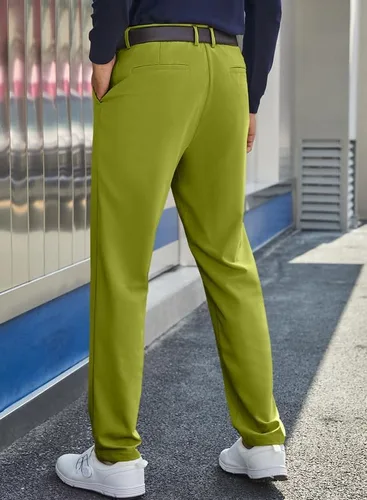Vista 4 de JMIERR Pantalones de golf para hombre, elásticos, ajustados, para correr, viajes, trabajo, pantalones de vestir chinos para hombre