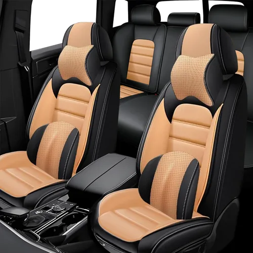 Vista 31 de 5 fundas de asiento para Mazda2 2011-2023, fundas de asiento de automóvil de cuero, impermeables, suaves, cómodas fundas de asiento de automóvil
