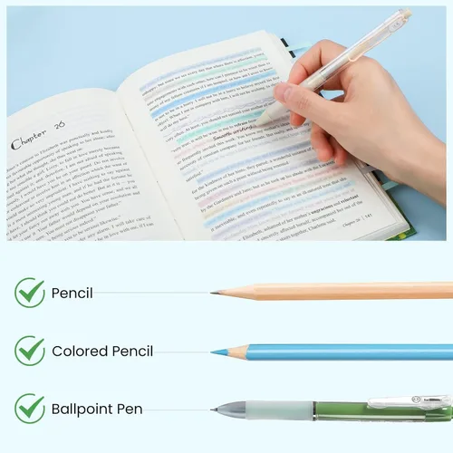 Vista 7 de NEWEST 960 tiras de resaltador transparentes para leer, pestañas de resaltador extraíbles degradadas para anotar libros, notas adhesivas de página