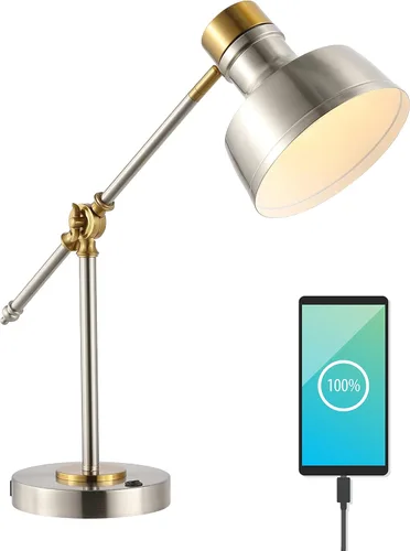 Vista 7 de JONATHAN Y JYL7124D Allegra - Lámpara de tarea LED cantiléver ajustable de 18.5", con puerto de carga USB, clásica, costera, industrial, rústica