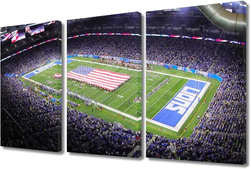 Vista 62 de TUMOVO MetLife Stadium - Decoración de pared de Nueva York, 3 piezas, lienzo, arte de pared para decoración del hogar, juegos de fútbol americano