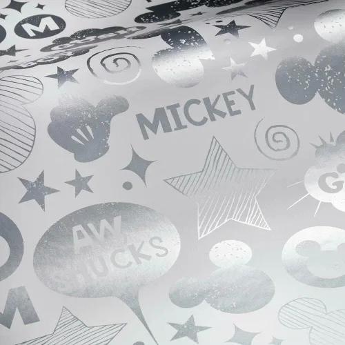 Vista 4 de RoomMates Disney Mickey Mouse Icons - Papel tapiz autoadhesivo plateado Gris/Blanco