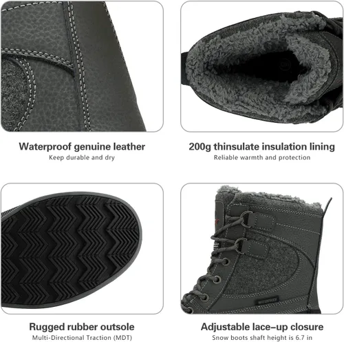 Vista 3 de NORTIV 8 Botas de nieve impermeables para hombre
