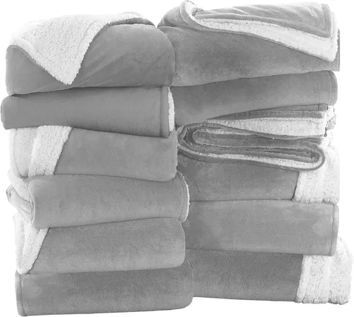 Vista 62 de IR Imperial Rooms Mantas Sherpa de color rosa bebé tamaño King para cama – Paquete al por mayor de 9 mantas Sherpa – Manta suave y esponjosa
