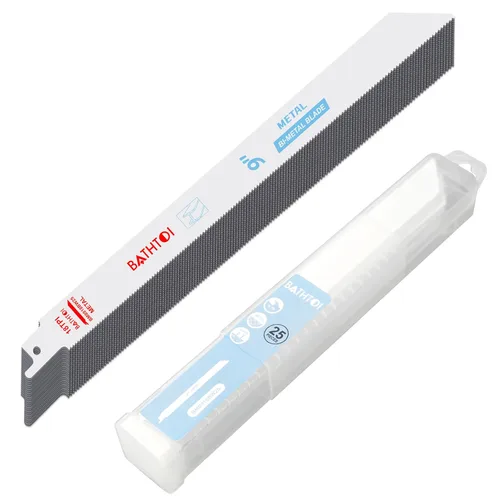 Vista 11 de Paquete de 20 hojas de sierra alternante de 6 pulgadas, 14 dientes por pulgada, para chapa metálica, tubos, plástico PVC, corte de perfiles, hojas
