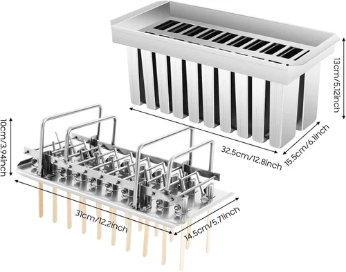 Vista 8 de 20 moldes de helado caseros, moldes comerciales de acero inoxidable, capacidad de 0.25 libras, moldes para hacer bricolaje de fácil liberación