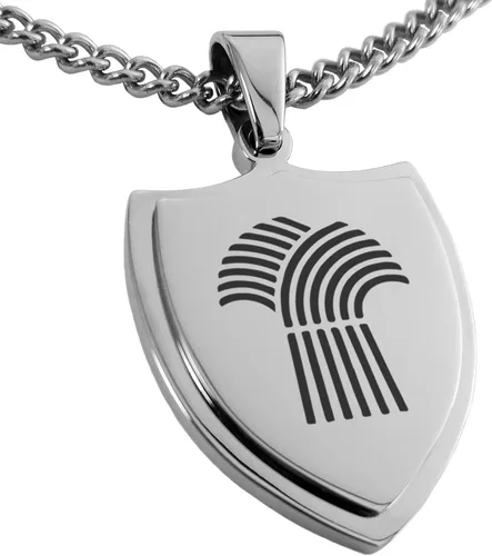 Vista 19 de Collar con colgante de escudo de dioses griegos de acero inoxidable