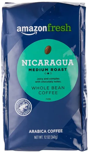 Vista 8 de Amazon Fresh - Café en grano entero de Nicaragua de tueste medio, 12 onzas