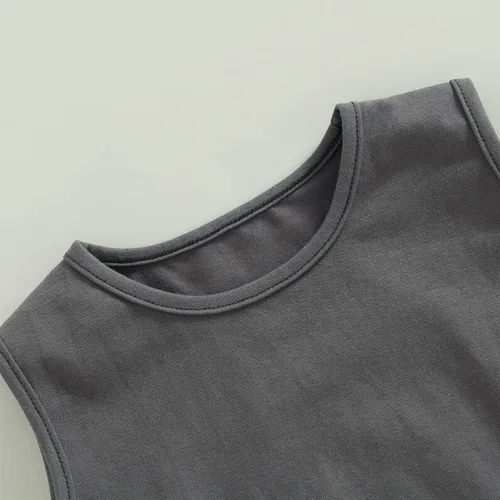 Vista 23 de Mameluco unisex de manga corta para bebé recién nacido, con botones, de una pieza, ropa de color sólido