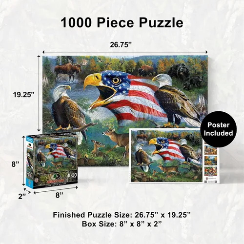Vista 2 de MasterPieces Mossy Oak - Freedom for All - Rompecabezas de 1000 piezas