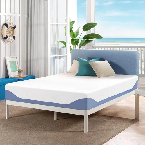 Vista 8 de Mellow Colchón de espuma viscoelástica con infusión de gel refrescante de 14 pulgadas, sueño firme medio y funda de tela transpirable, matrimonial