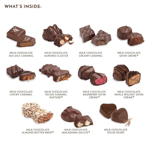 Vista 3 de Ethel M Chocolates - Cesta de regalo de chocolate con leche, colección clásica de chocolate con leche y barras de chocolate con leche prémium