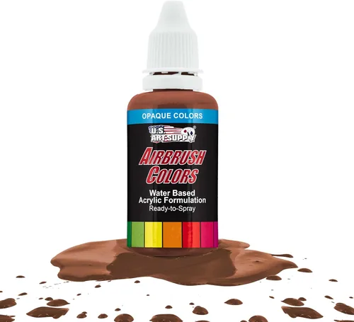 Vista 47 de U.S. Art Supply Pintura acrílica opaca para aerógrafo color azul aguamarina, botella de 1 onza, colores a base de agua no tóxicos de grado
