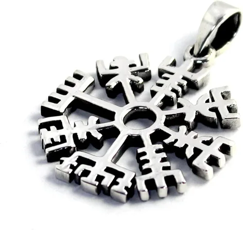 Vista 2 de COSUMOSU - Colgante de plata de ley 925 con brújula vikinga Vegivisir para hombres y mujeres, Metal, No es una piedra preciosa