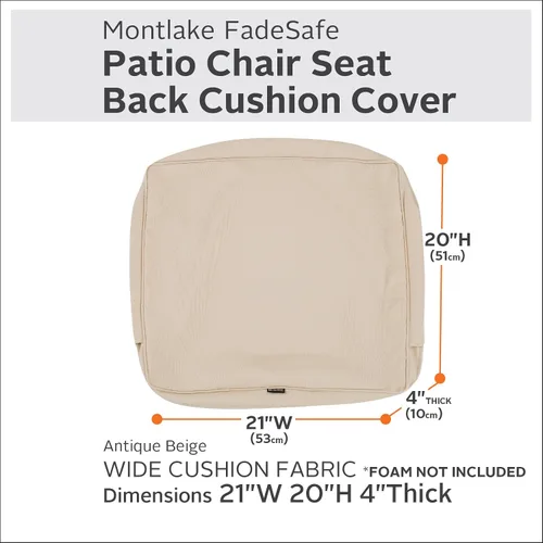 Vista 3 de Classic Accessories Montlake - Funda de cojín para patio, Beige antiguo