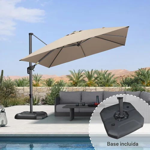 Vista 702 de PURPLE LEAF Paraguas al aire libre con base 8' x 8' protección solar verde Manzana Verde (Apple Green)