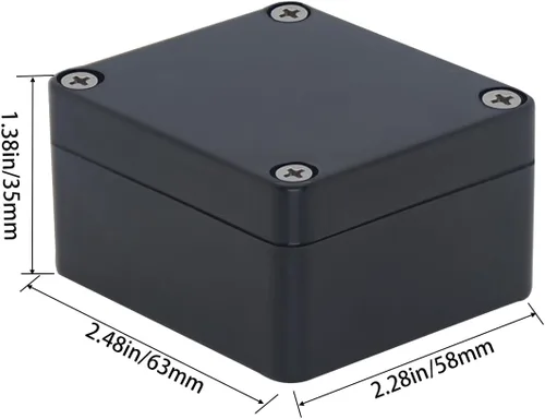 Vista 2 de Caja de proyecto IP65 Caja de conexiones impermeable ABS cajas eléctricas negras para bricolaje, Estuche electrónico para proyectos de energía, Caja