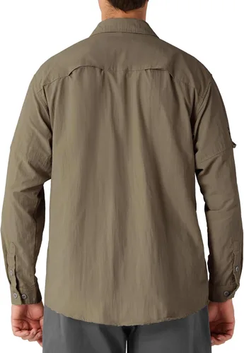 Vista 17 de NAVISKIN Camisas de pesca con protección solar UPF 50+ de manga larga para hombre, PFG para senderismo, viajes, campamento
