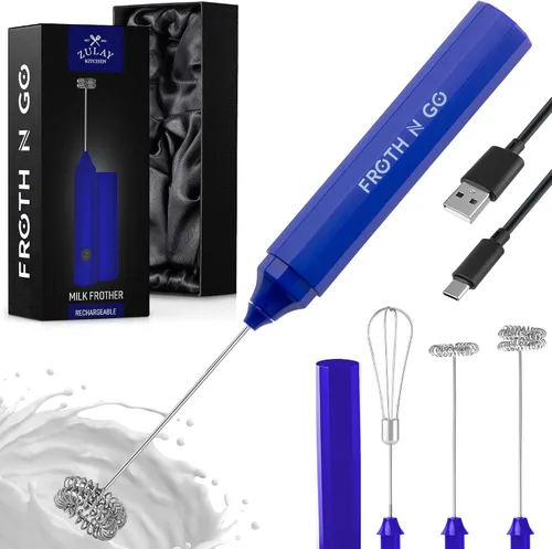 Vista 12 de Varita de espumador de leche mini y potente – Potente espumador de café de mano, mezclador de bebidas operado con batería – Tamaño de bolsillo