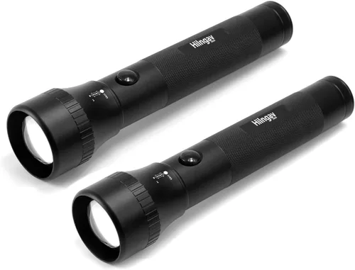Vista 9 de Linternas LED Grandes de Batería D de 2 Celdas de Servicio Pesado, Linterna Antorcha de Aleación de Aluminio de Modo Único con Zoom, Linterna