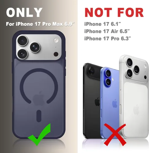 Vista 1771 de Funda para Google Pixel 10 Pro XL, cubierta magnética mate, color negro Fit for MagSafe, Screen Protector included, Shockproof Military Grade