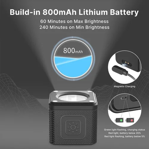 Vista 3 de ULANZI Luz de video LED impermeable IP68 Kit de iluminación de cámara Mini cubo con 8 filtros de gel de color, luz de fotografía de relleno portátil