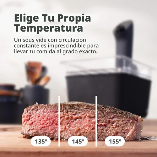 Vista 5 de Greater Goods Sous Vide Kit con contenedor, estante, tapa y manga, 1100 W