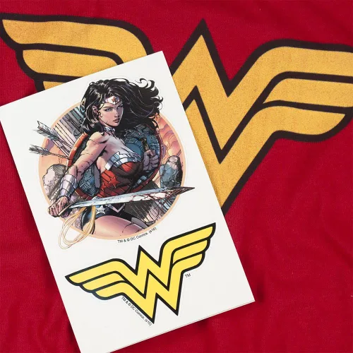 Vista 5 de Popfunk Wonder Woman Logo - Camiseta para mujer y pegatinas exclusivas