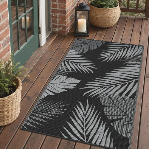 Vista 44 de GENIMO - Alfombra para exteriores de 6 x 9 pies, para patio, espacios amplios, reversible, de pajillas de plástico, alfombra impermeable para Azul