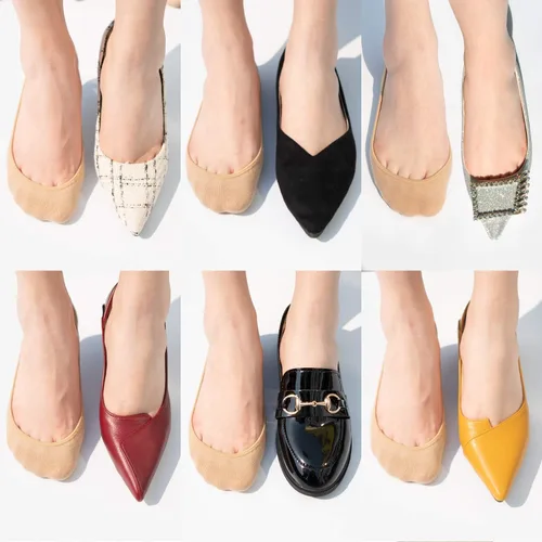Vista 6 de SIXDAYSOX Calcetines invisibles para mujer, paquete de 4 a 8 unidades, antideslizantes, invisibles, de corte ultra bajo, talla de zapato 5-89-11