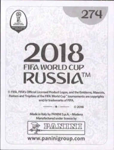 Vista 2 de 2018 Panini World Cup Stickers Russia #274 Sergio Romero