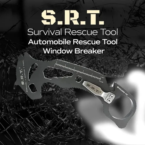 Vista 5 de S.R.T. Herramienta de rescate y supervivencia - Multiherramienta premium de 14 funciones para rescate de automóviles para aplicaciones de protección