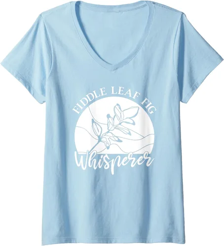 Vista 4 de Camiseta de interior con cuello en V para mujer, diseño de higo de hoja de violín, Negro, S