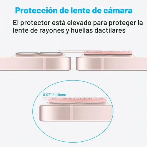 Vista 3 de Wisdompro [Paquete de 2] Protector de lente de cámara brillante para iPhone 13 de 6.1 pulgadas, para iPhone 13 Mini de 5.4 pulgadas, accesorios