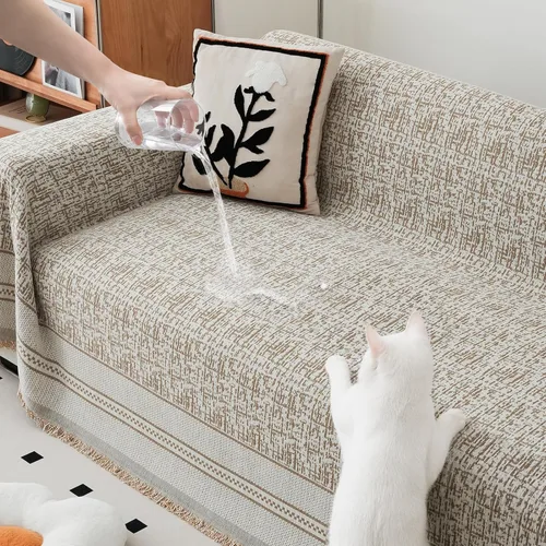 Vista 12 de 71"x71" Reversible Boho Chenille Couch Cover Sofa Slipcover for Dogs Fade-Resistant Sofa Cover for 2-3 Cushion, L-Shape Sectional Sofa Soft