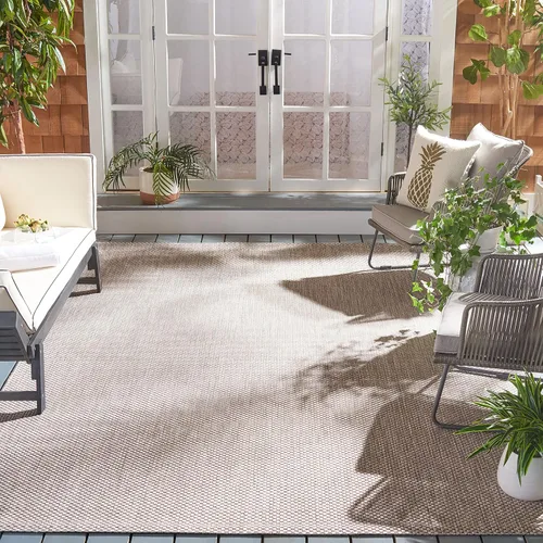 Vista 133 de SAFAVIEH Alfombra Lavable para Exteriores Colección Courtyard - 2'3" x 5', Azul Aqua y Gris, No Desprende Pelusa y Fácil Limpieza, Ideal para Patio