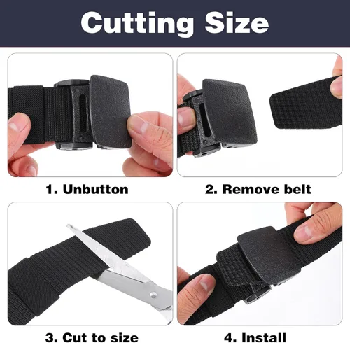 Vista 4 de Molain Paquete de 12 cinturones de nailon para hombre, 1.5 pulgadas, cinturón de lona de nailon para hombres y mujeres, 49 pulgadas de longitud