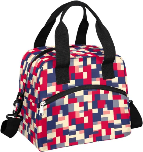 Vista 19 de Pardick Bolsa de almuerzo aislada con diseño de galaxia colorida para mujeres y hombres y adultos, con purpurina, grande, hielera, térmica A01