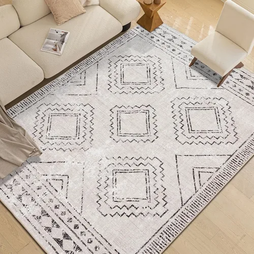 Vista 16 de ILANGO Alfombras de Área de Yute para Exteriores, Alfombras Tejidas Lavables para Patio 5'x7', Alfombras Naturales de Estilo Rústico para Áreas