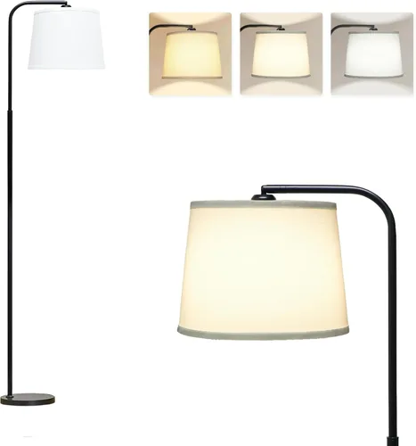 Vista 8 de Lámpara de pie AKASUKI para sala de estar con 3 temperaturas de color, lámpara de pie con interruptor de pie para sala de estar, dormitorio