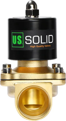 Vista 2 de U.S. Solid 1" Válvula electromagnética eléctrica de latón 24VAC Normalmente cerrado VITON aire no potable combustible del agua